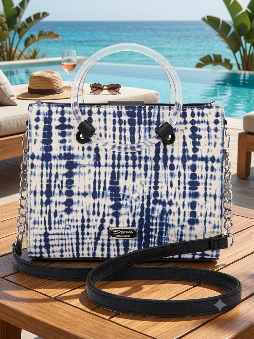 Luv Betsey by BETSEY JOHNSON Shibori Print Satchel Bag with Acrylic Handles